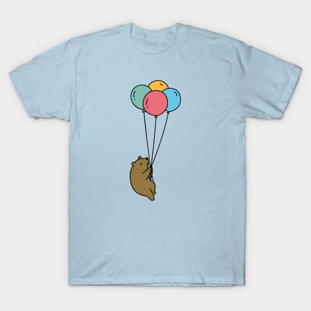 Cute Bear with Balloons Doodle T-Shirt by SLAG_Creative